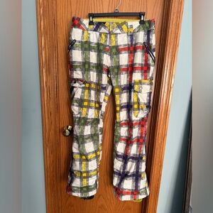 Burton Colorful Checkered Straight Leg Pants
